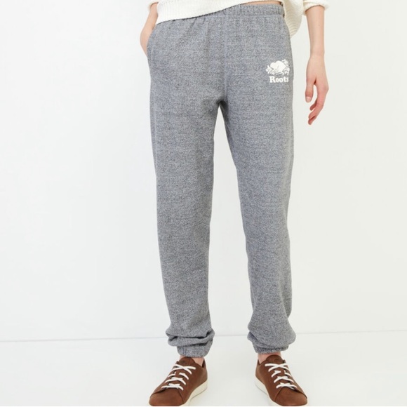Roots Slim Cuff Women’s Sweatpant, Size Small, Salt and Pepper - Picture 1 of 4